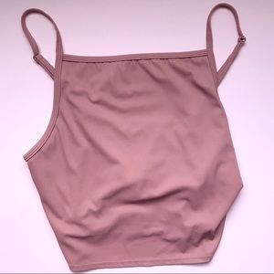 Kortni Jeane Squared Up Top in Ribbed Dusty Rose